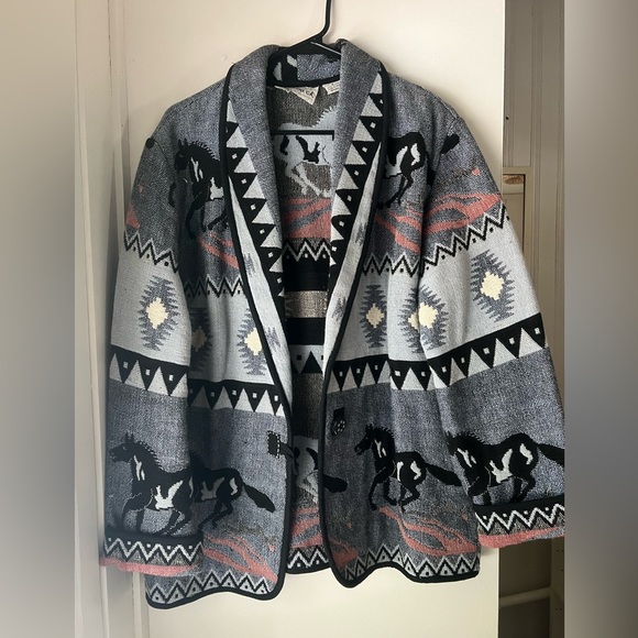 Flashback Jackets & Blazers - Vintage Southwestern 100% cotton horse jacket